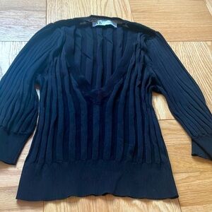 Zara NWOT black v-neck sweater